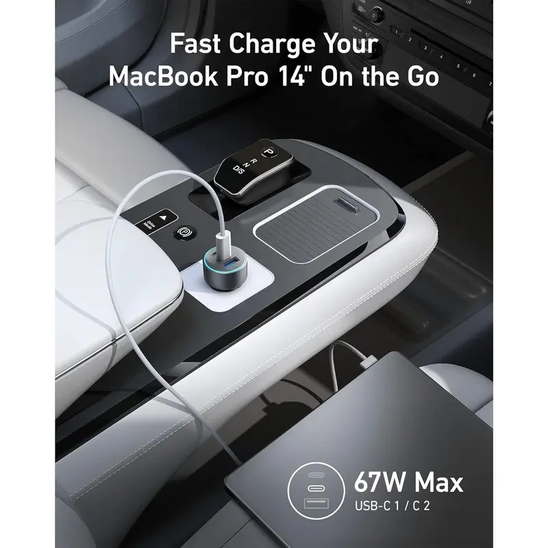 شارژر فندکی 67 وات انکر مدل A2731 به همراه کابل USB-C